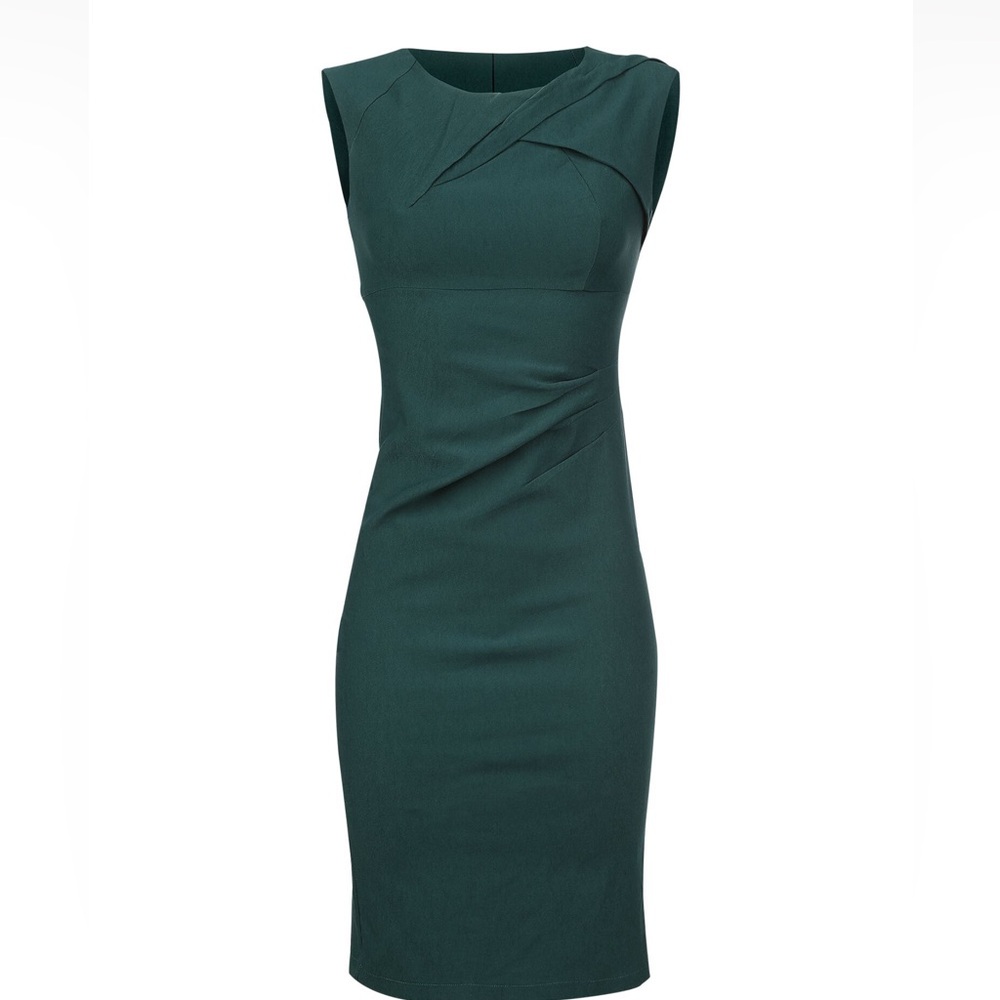 Voodoo Vixen Deep Teal Sleeveless Midi Sheath Dress